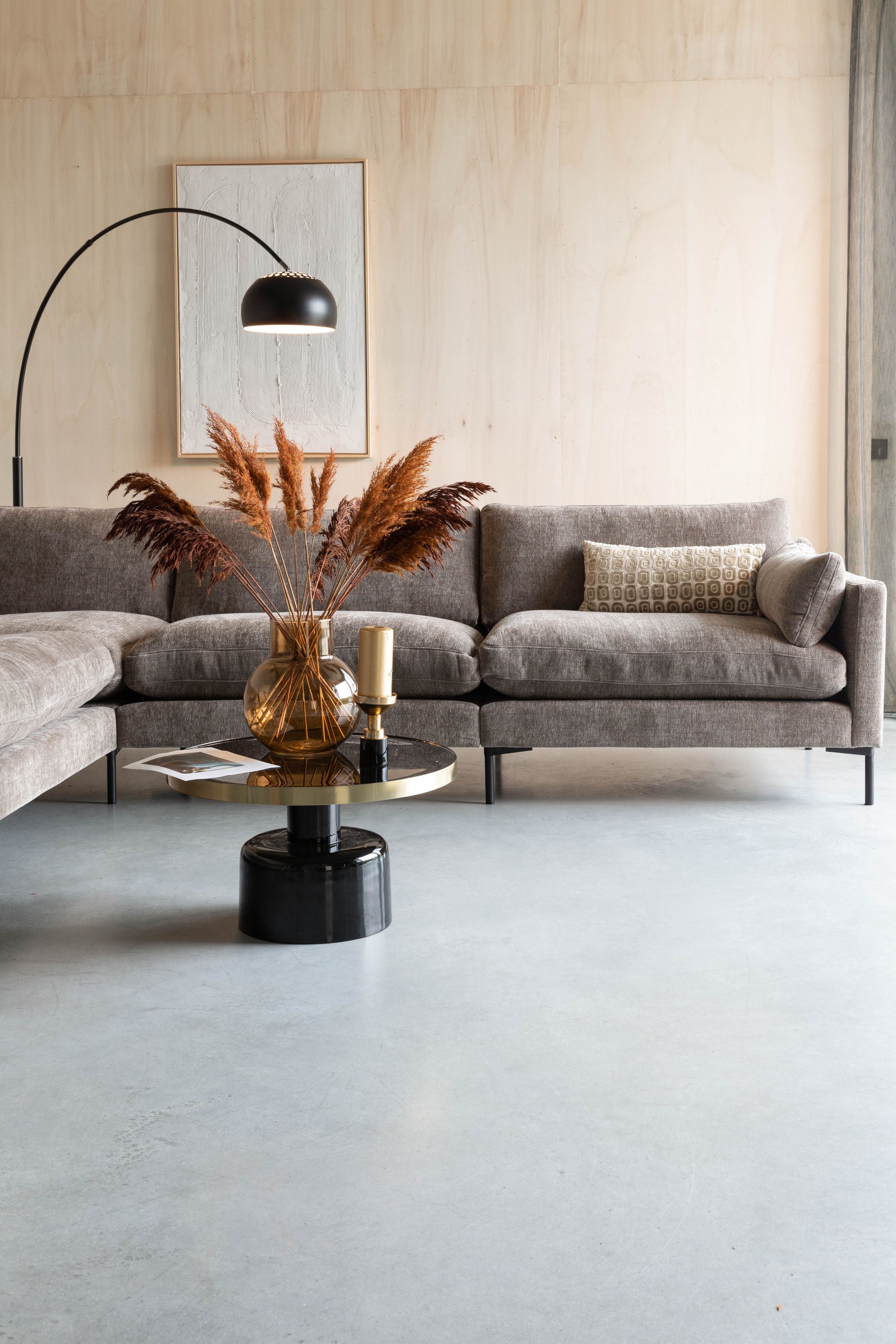 Zuiver Glam Gloss Black & Gold Round Coffee Table